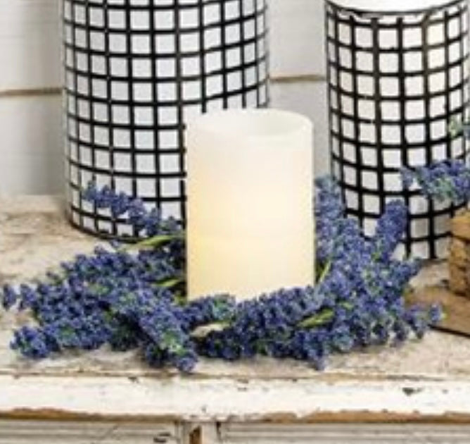 Blue Astilbe Candle Ring, 3.5"