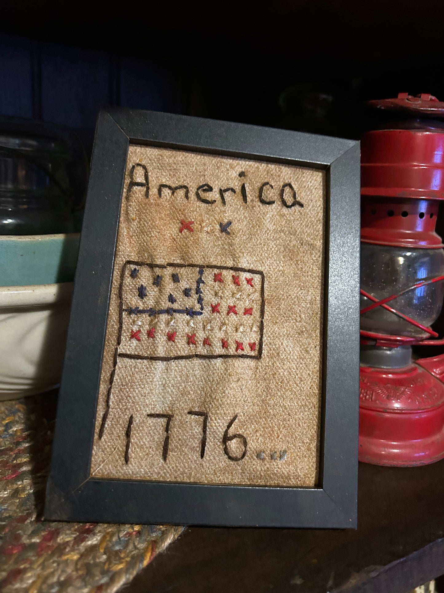 America 1776 Primitive Sampler