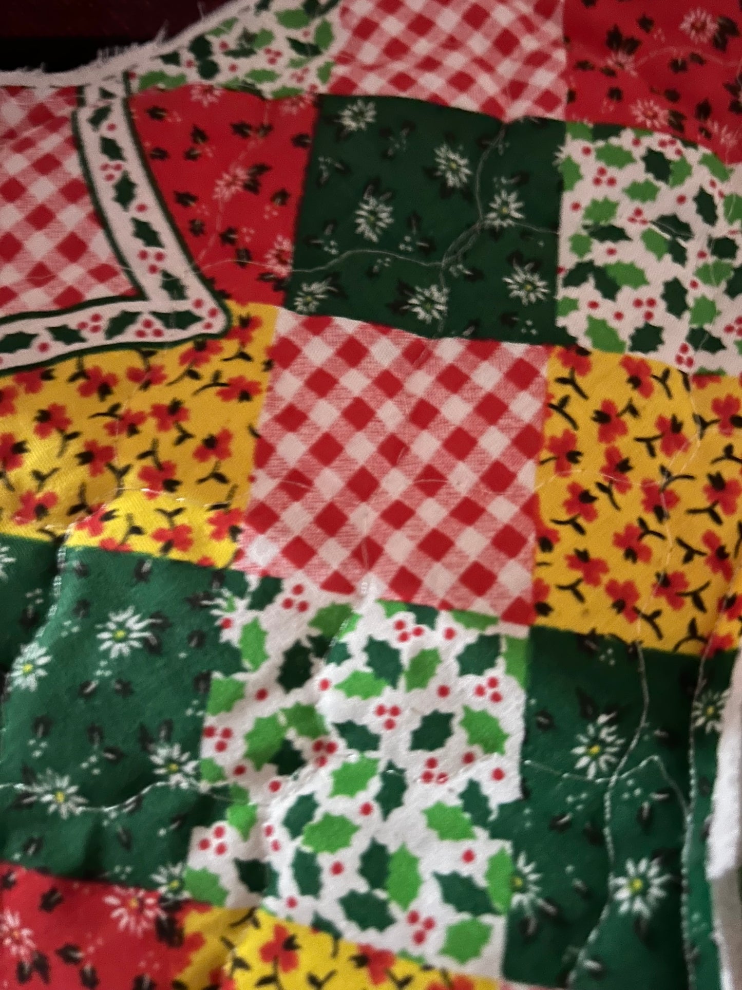 Vintage Handmade Quilted Stocking