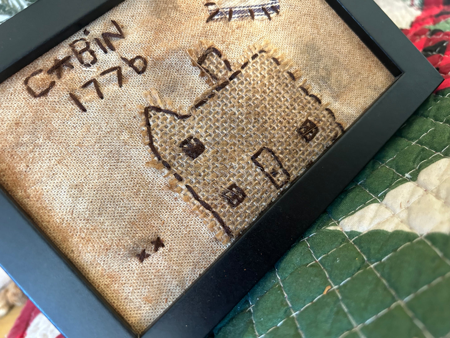 Cabin Handmade Primitive Sampler