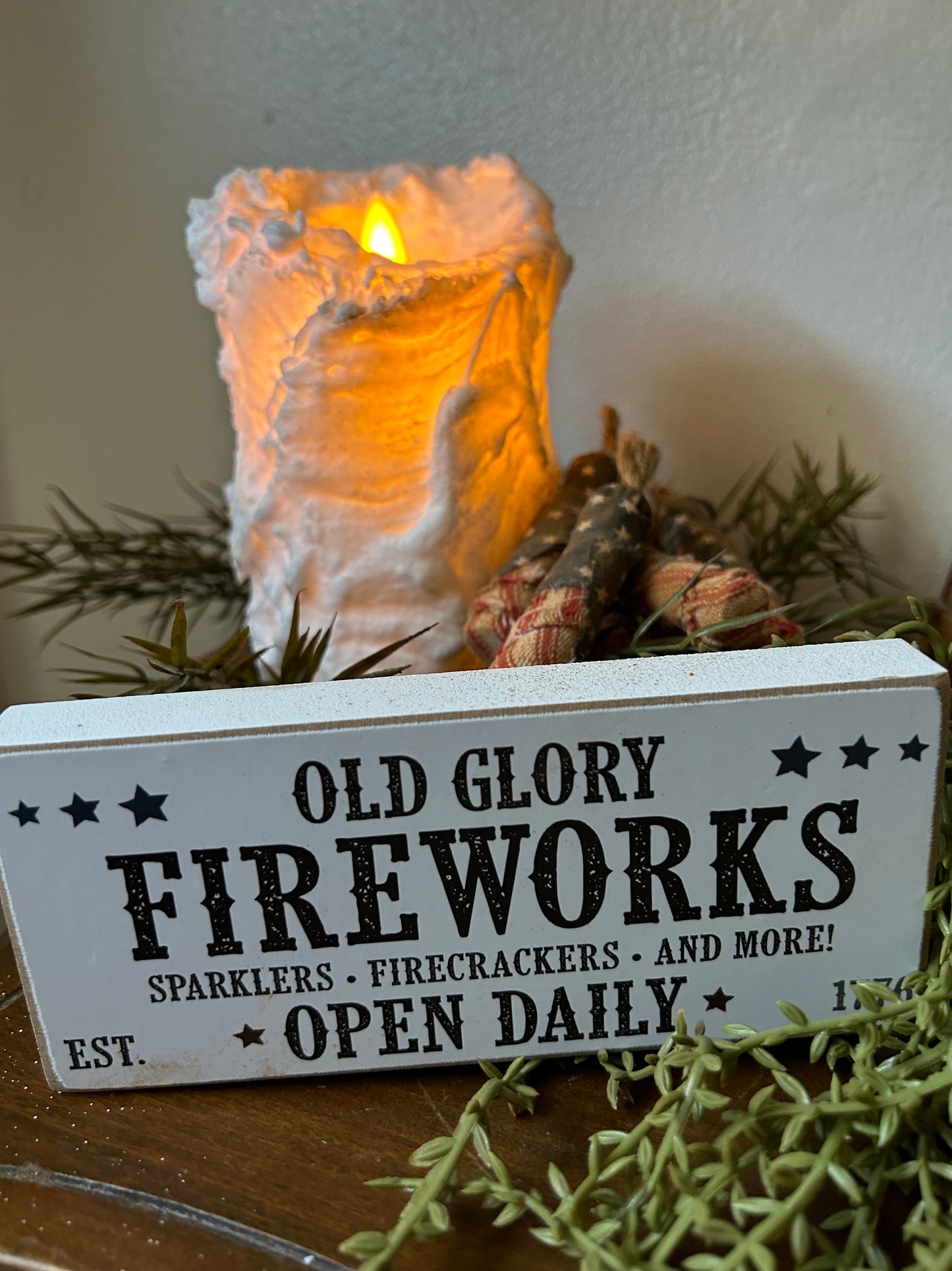 Old Glory Firework Mini sign