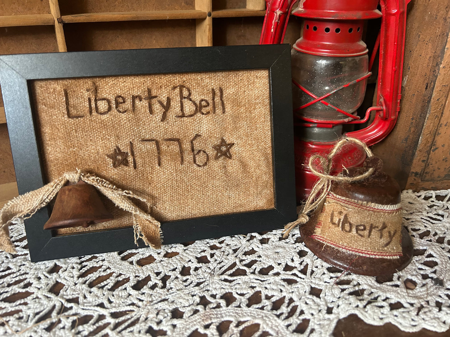 Liberty Bell Sampler and Bell