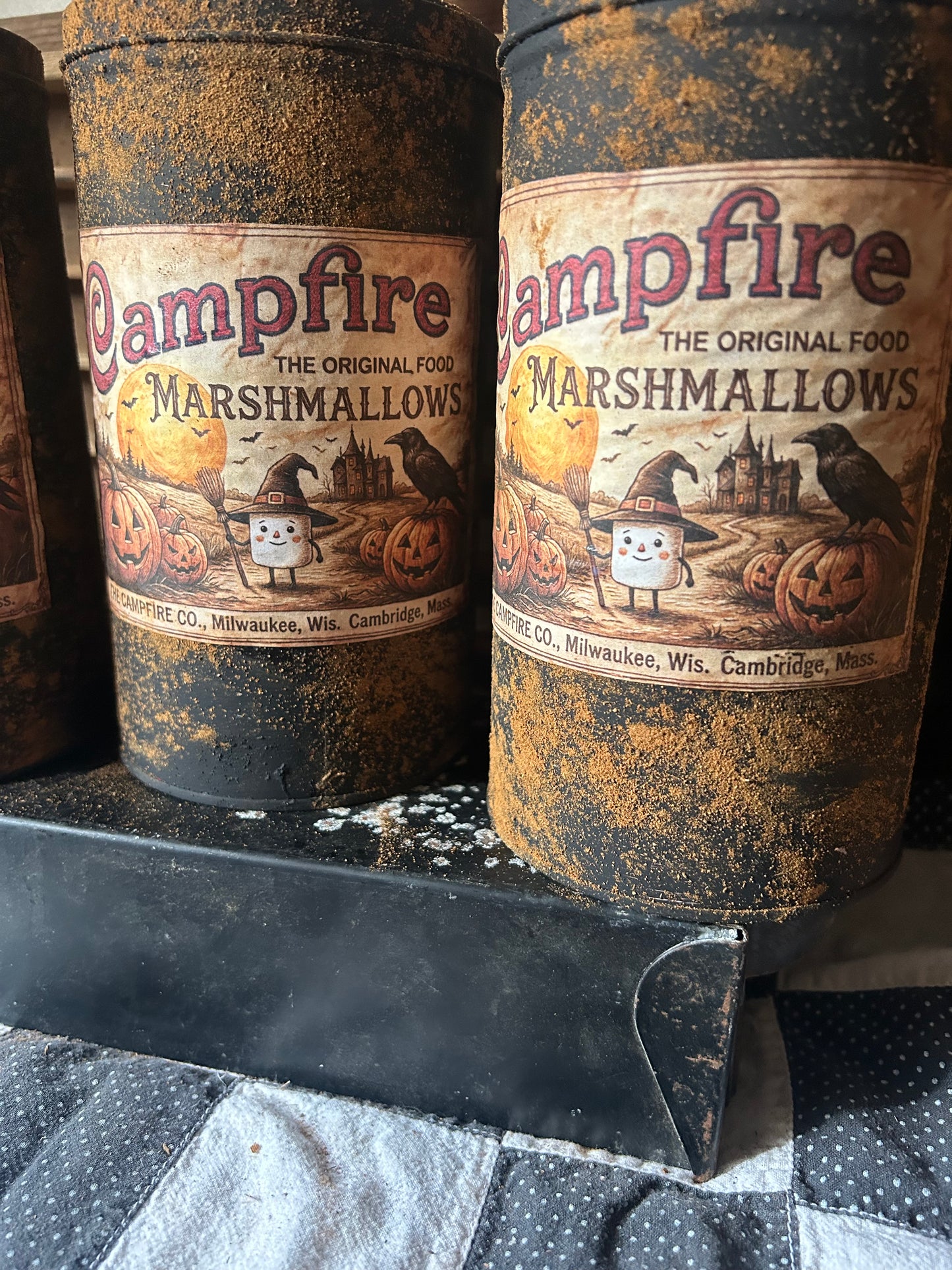 Campfire Marshmallow Halloween Tin