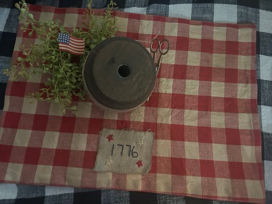 Handmade Primitive Americana X-Large Candle Mat **1776**