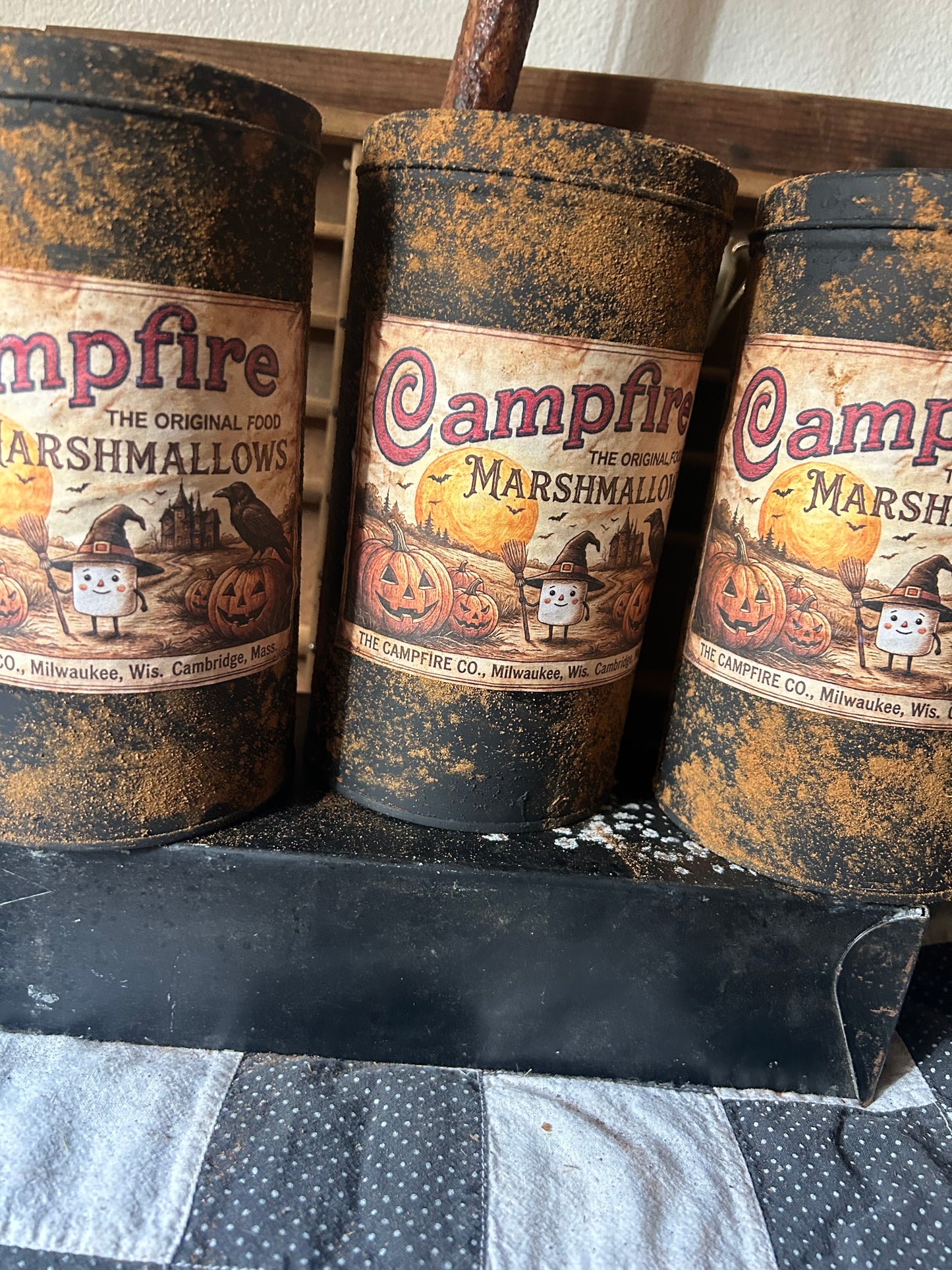 Campfire Marshmallow Halloween Tin