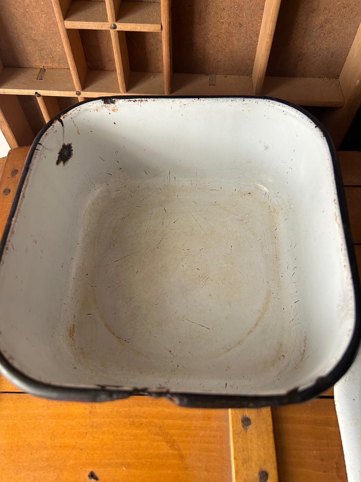 Vintage Enamel Pan w/Lid