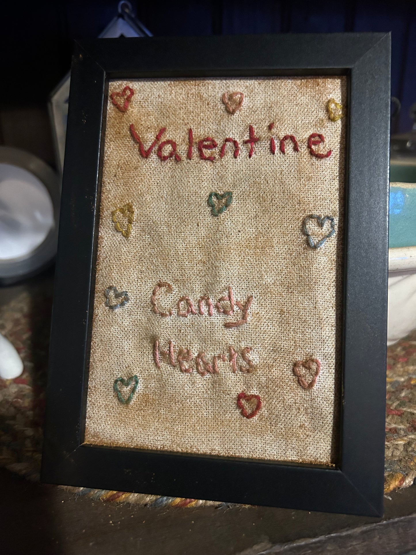 Valentine Candy Hearts Handmade Sampler