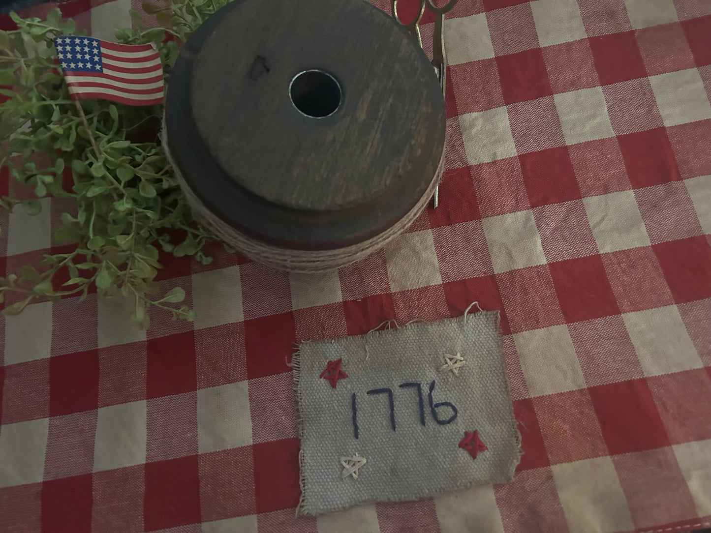 Handmade Primitive Americana X-Large Candle Mat **1776**