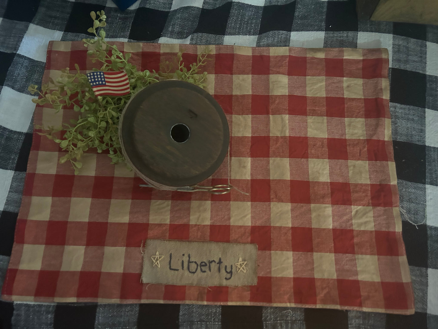 Handmade Primitive Americana X-Large Candle Mat **Liberty**