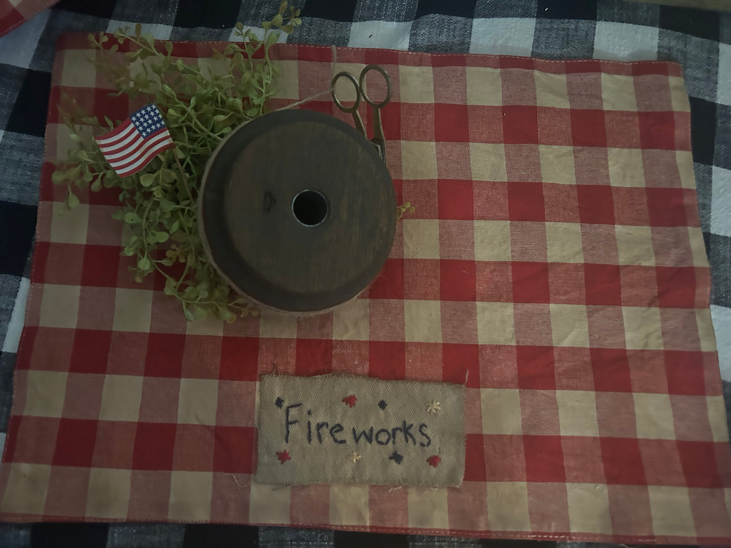 Handmade X-Large Americana Candle Mat **Fireworks**