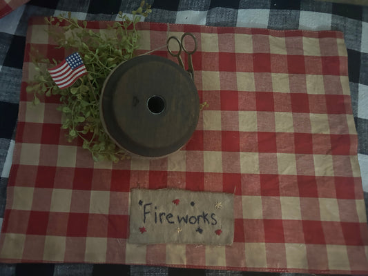 Handmade X-Large Americana Candle Mat **Fireworks**