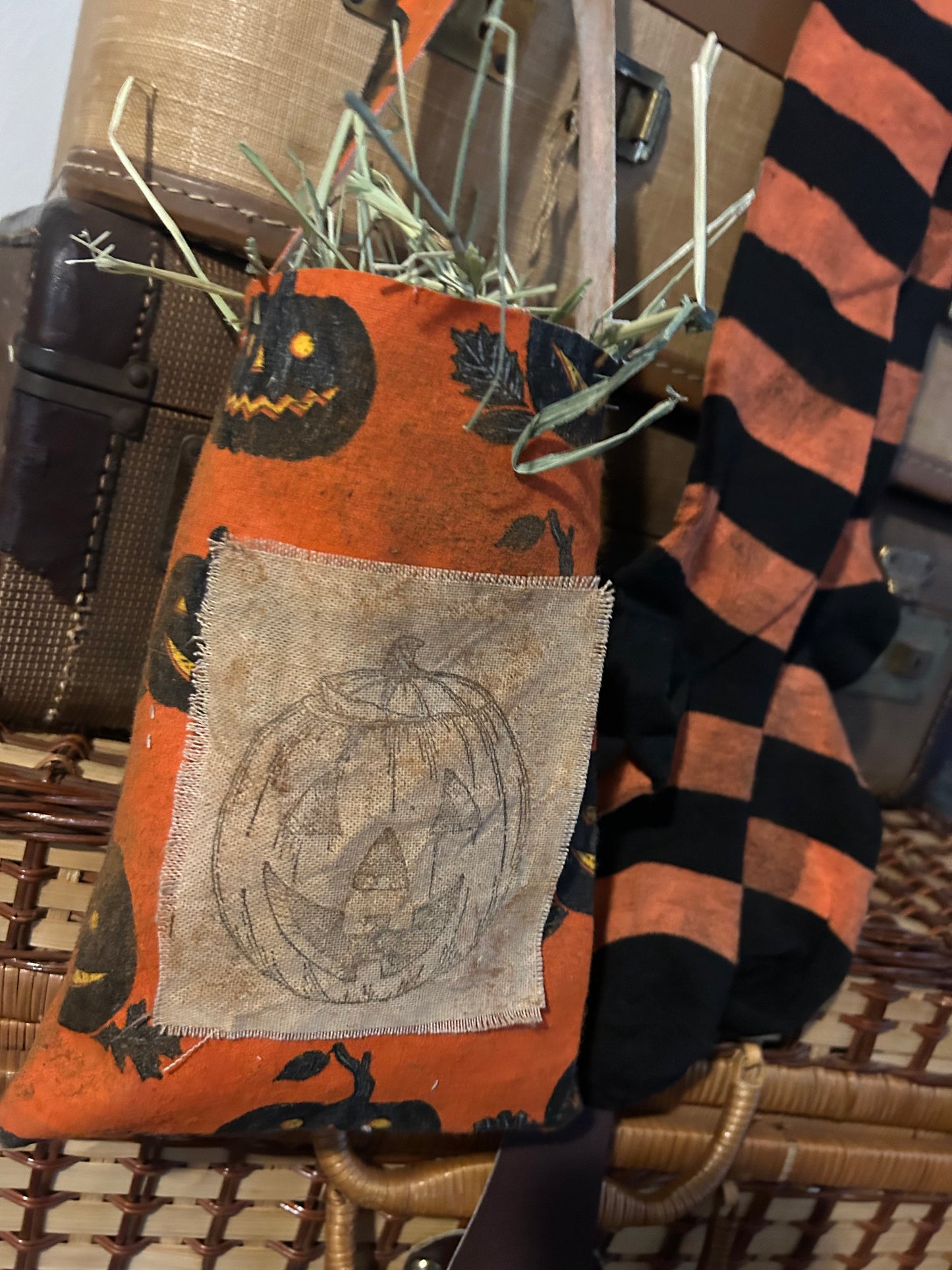 Halloween Hanging Primitive Bag