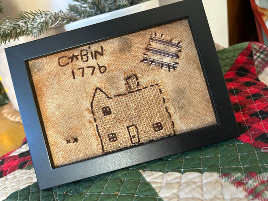 Cabin Handmade Primitive Sampler