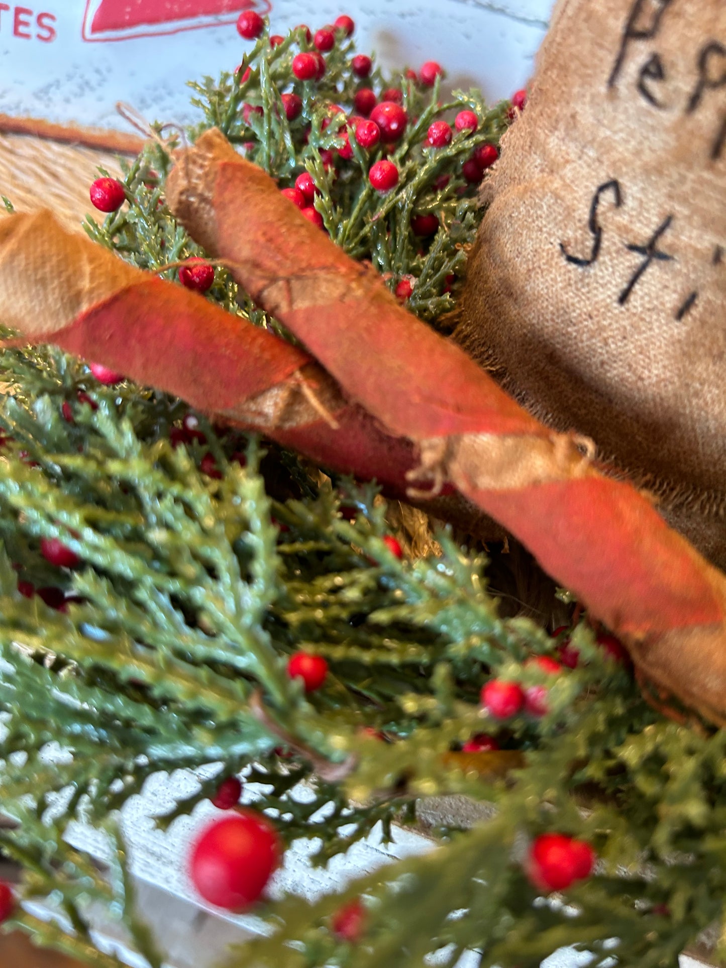 Peppermint Stick Handmade Bowl Filler