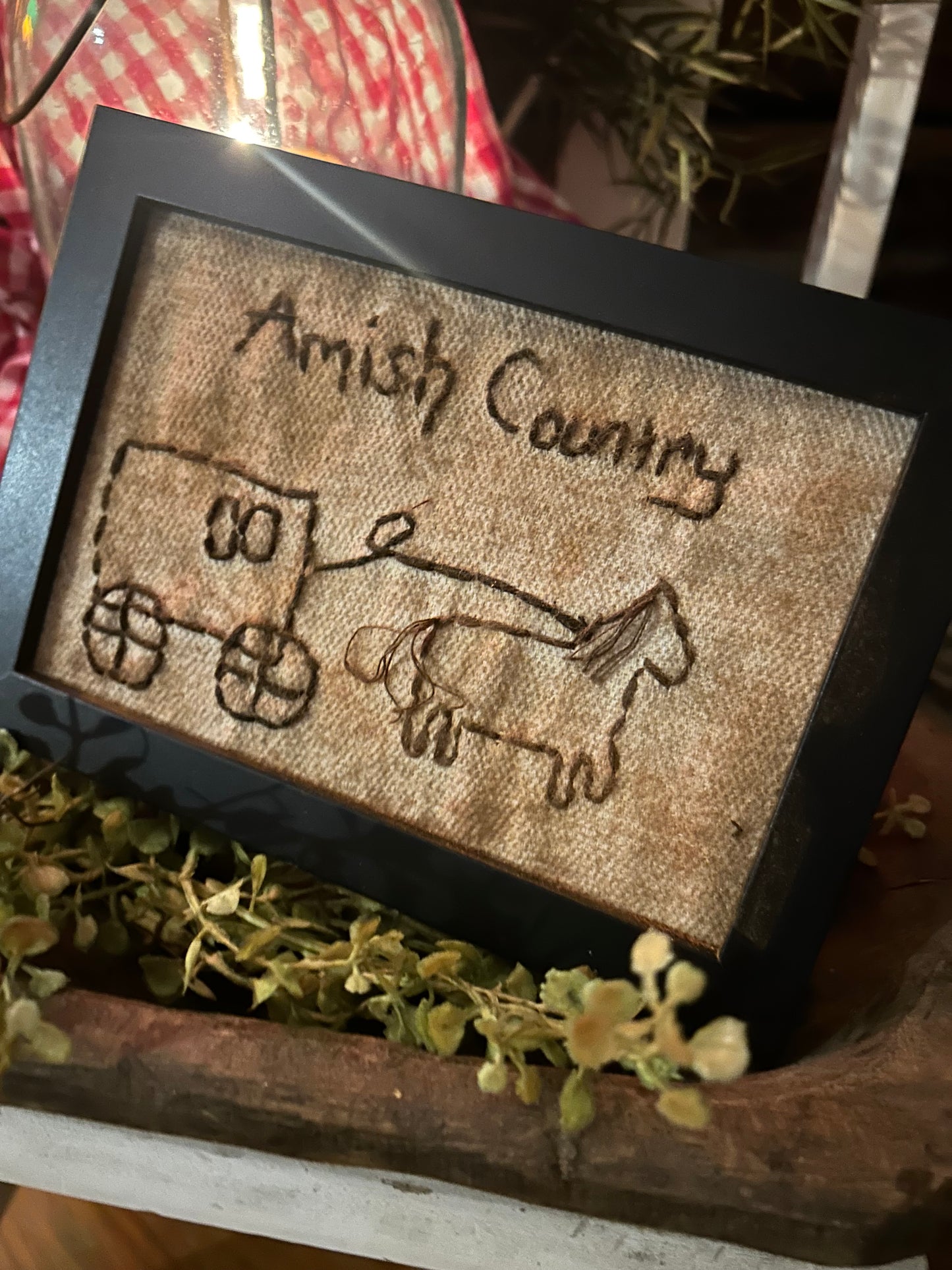 Handmade Primitive Amish Country Sampler