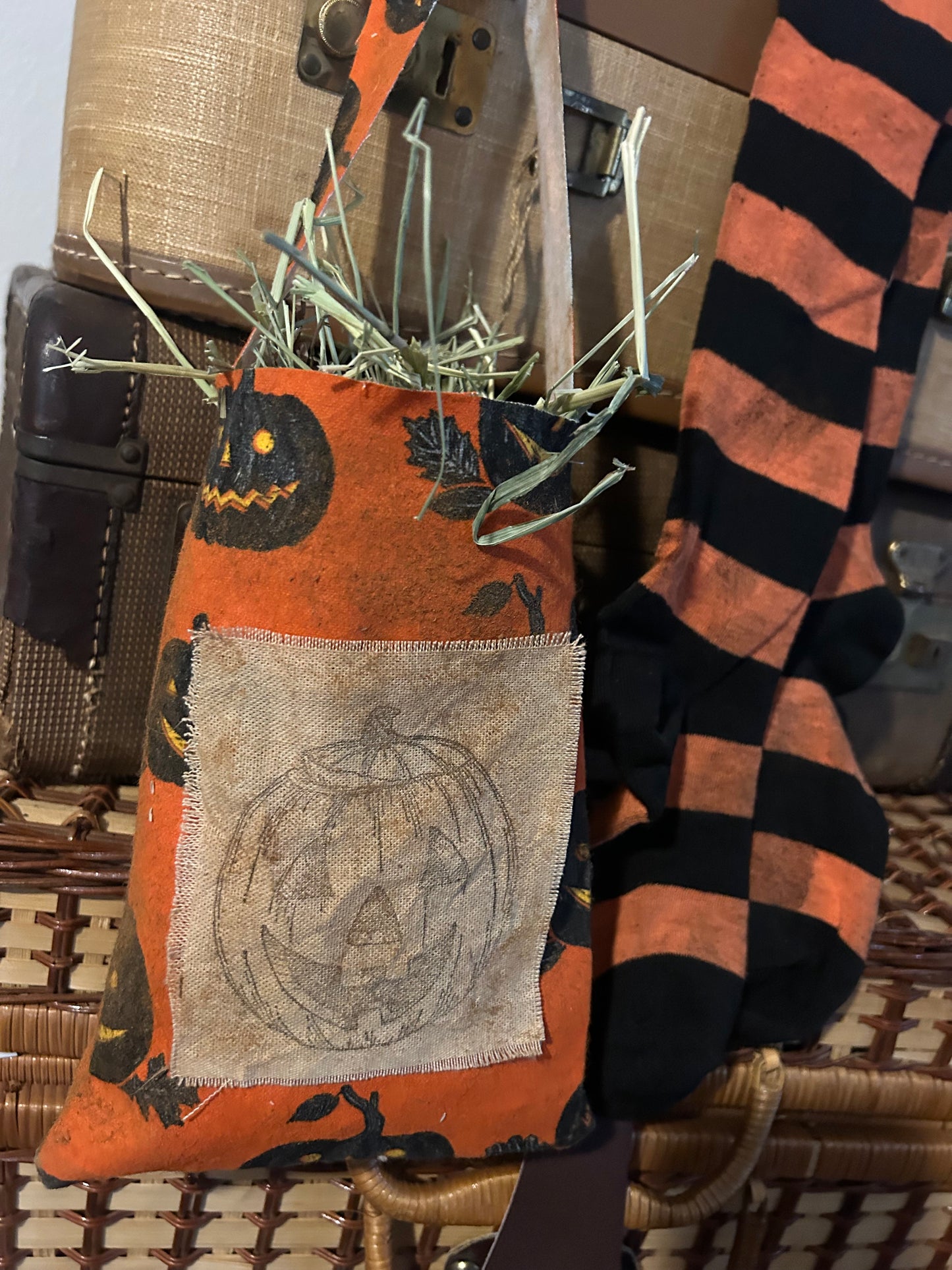 Halloween Hanging Primitive Bag