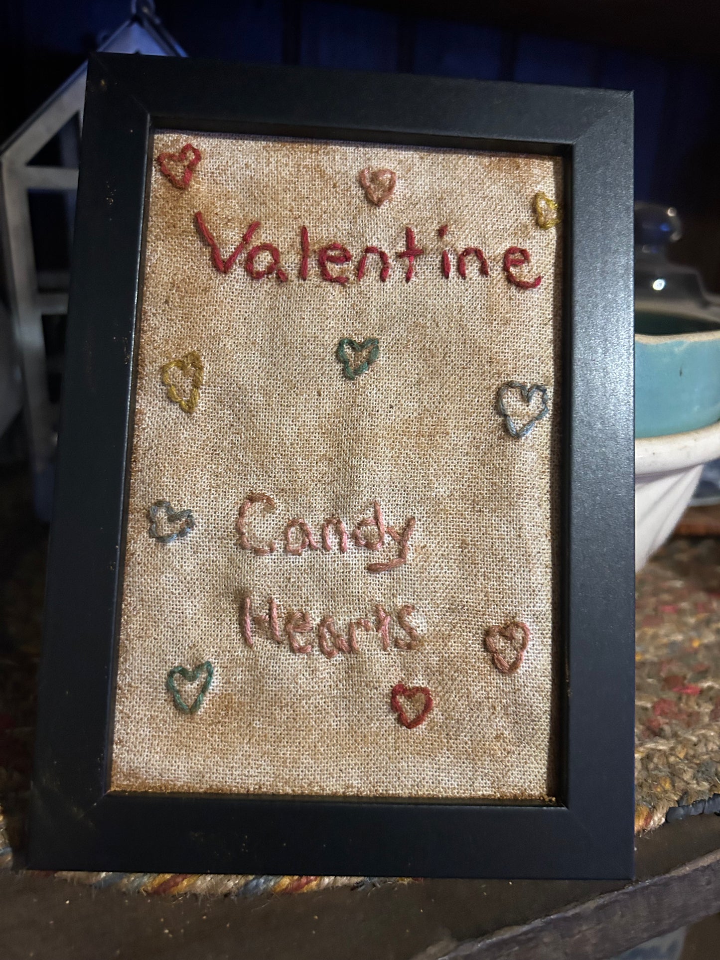 Valentine Candy Hearts Handmade Sampler