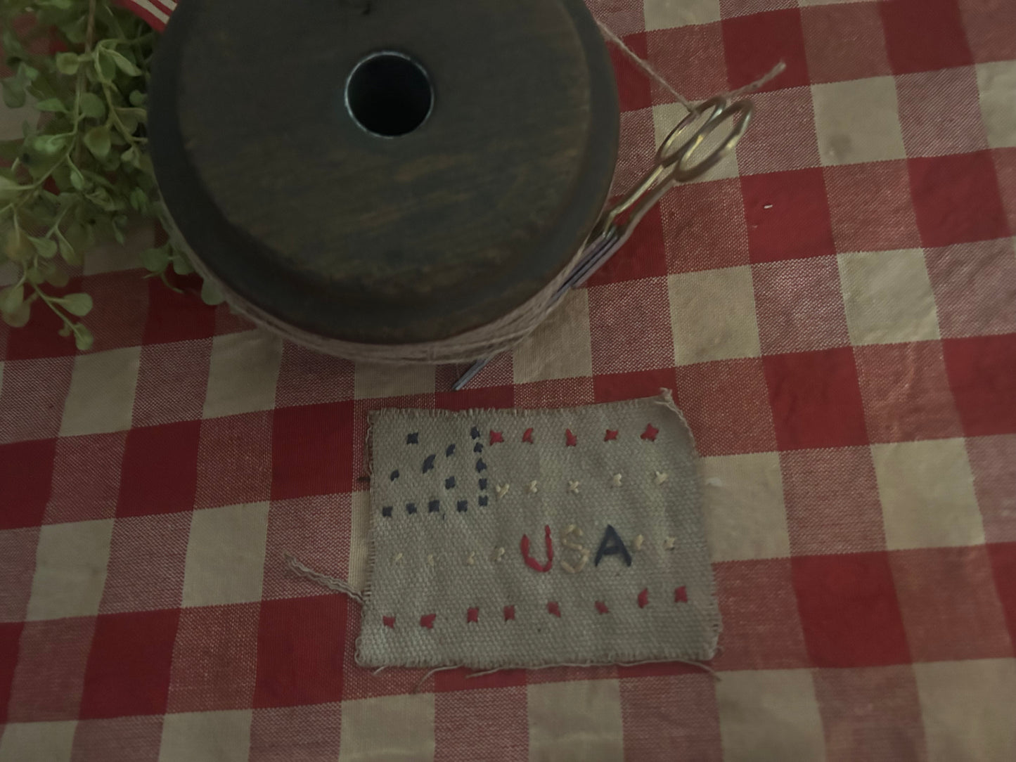 Handmade Primitive Americana X-Large Candle Mat **USA**