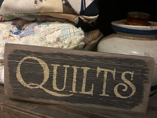 Handmade Distressed Quilt Sign