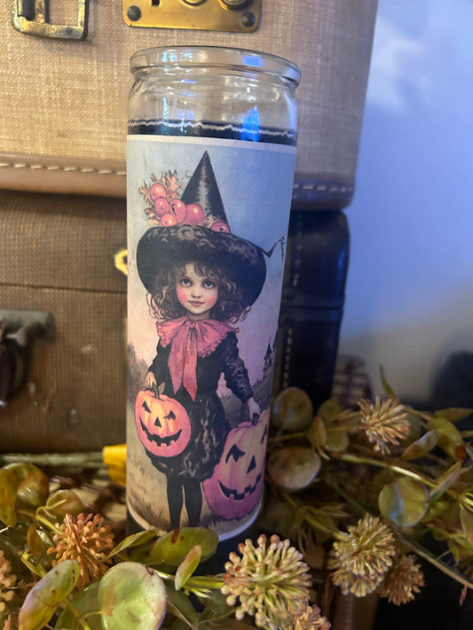 Witch girl Halloween Candle