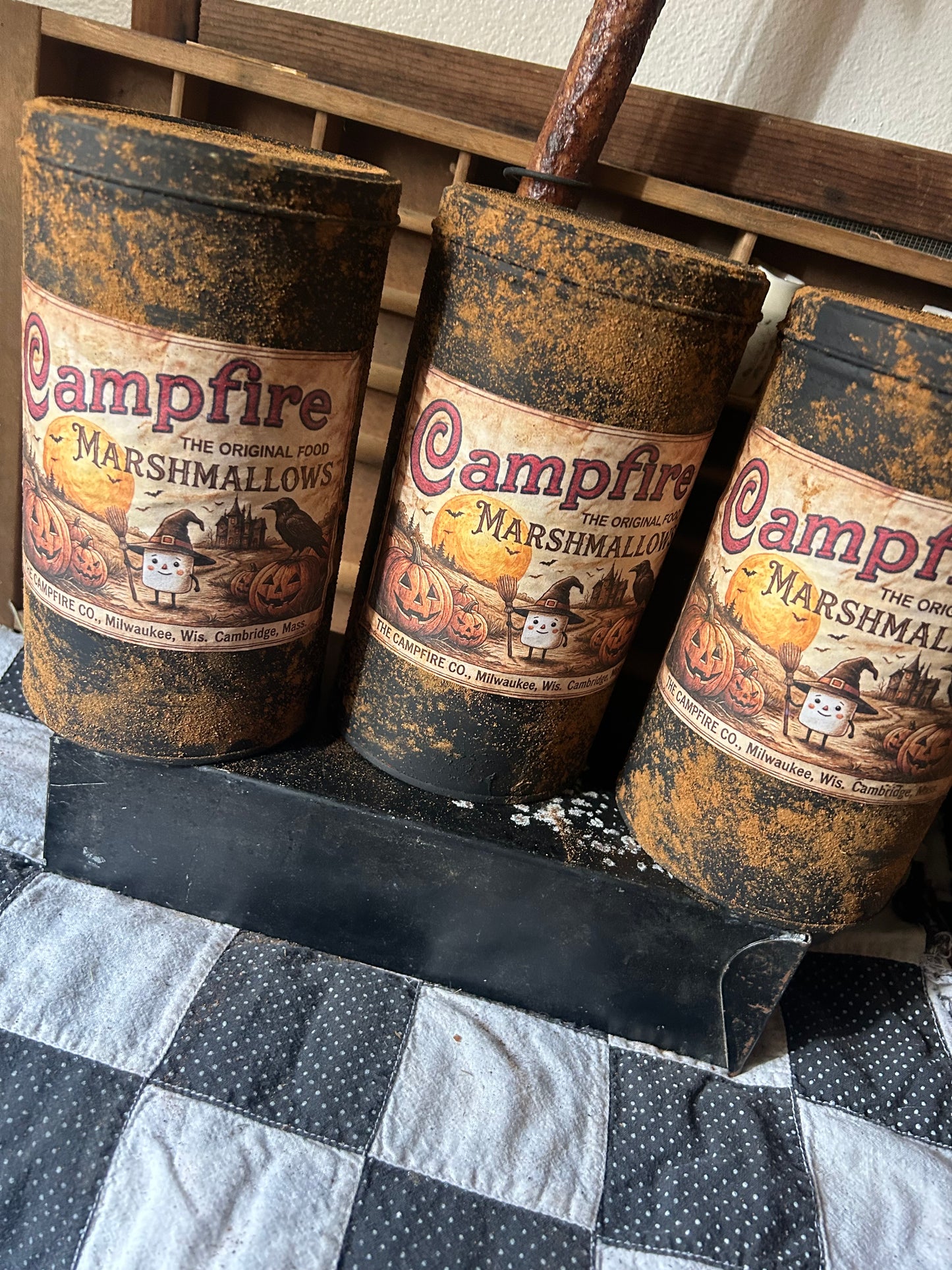 Campfire Marshmallow Halloween Tin