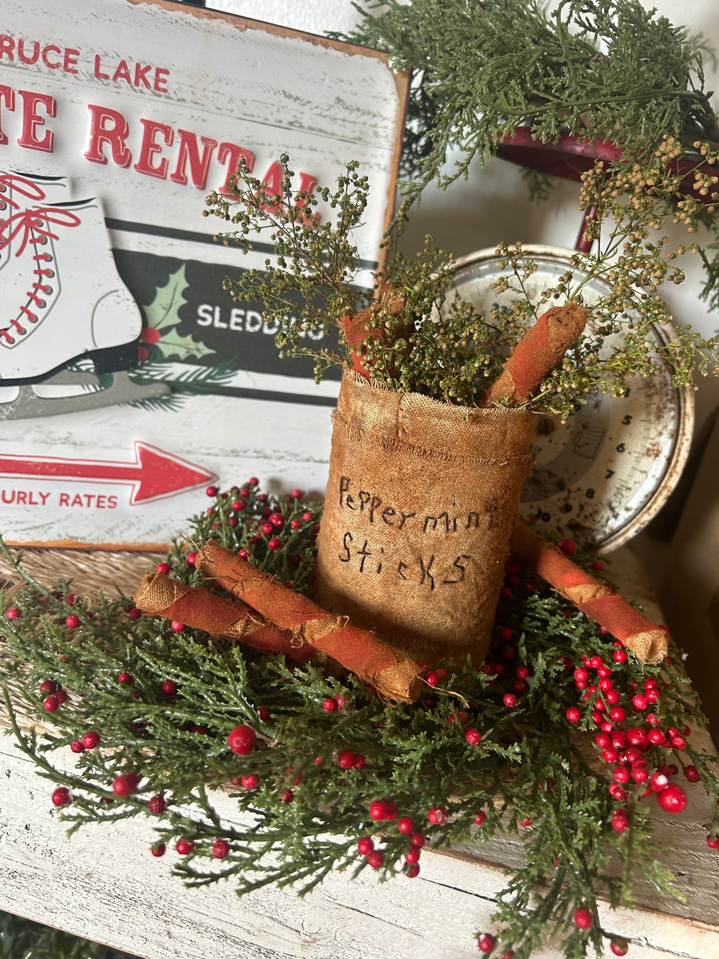 Peppermint Stick Handmade Bowl Filler