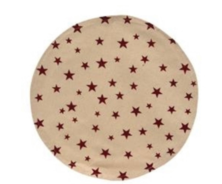 Round Red Star Candle table Mat