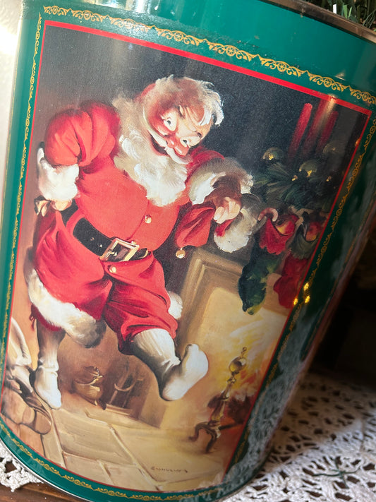 Vintage X-Large Santa Tin