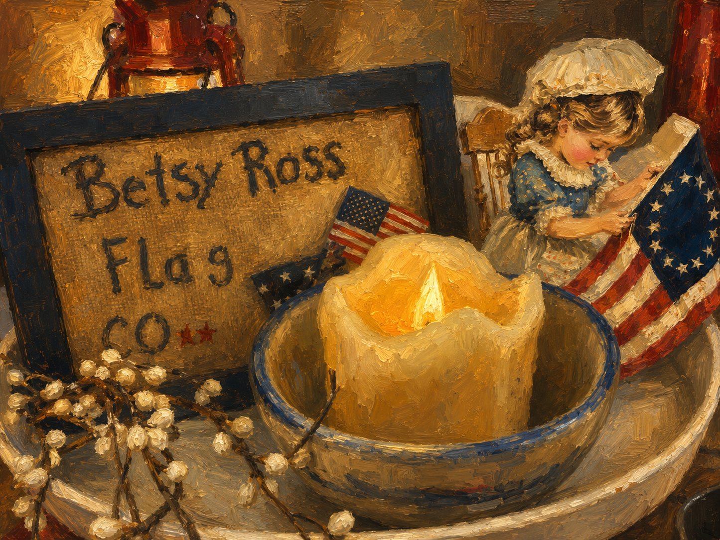 Betsy Ross Primitive Sampler
