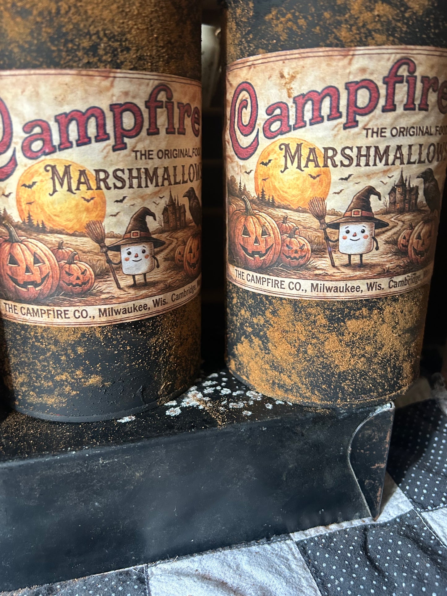 Campfire Marshmallow Halloween Tin