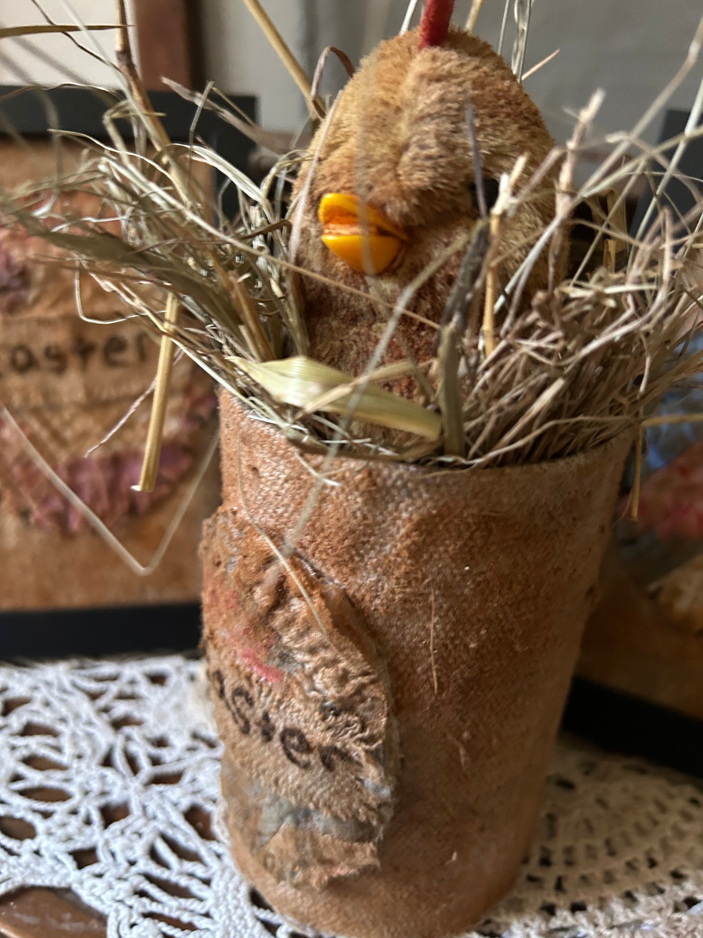 Primitive Chick Easter Tin Gathering