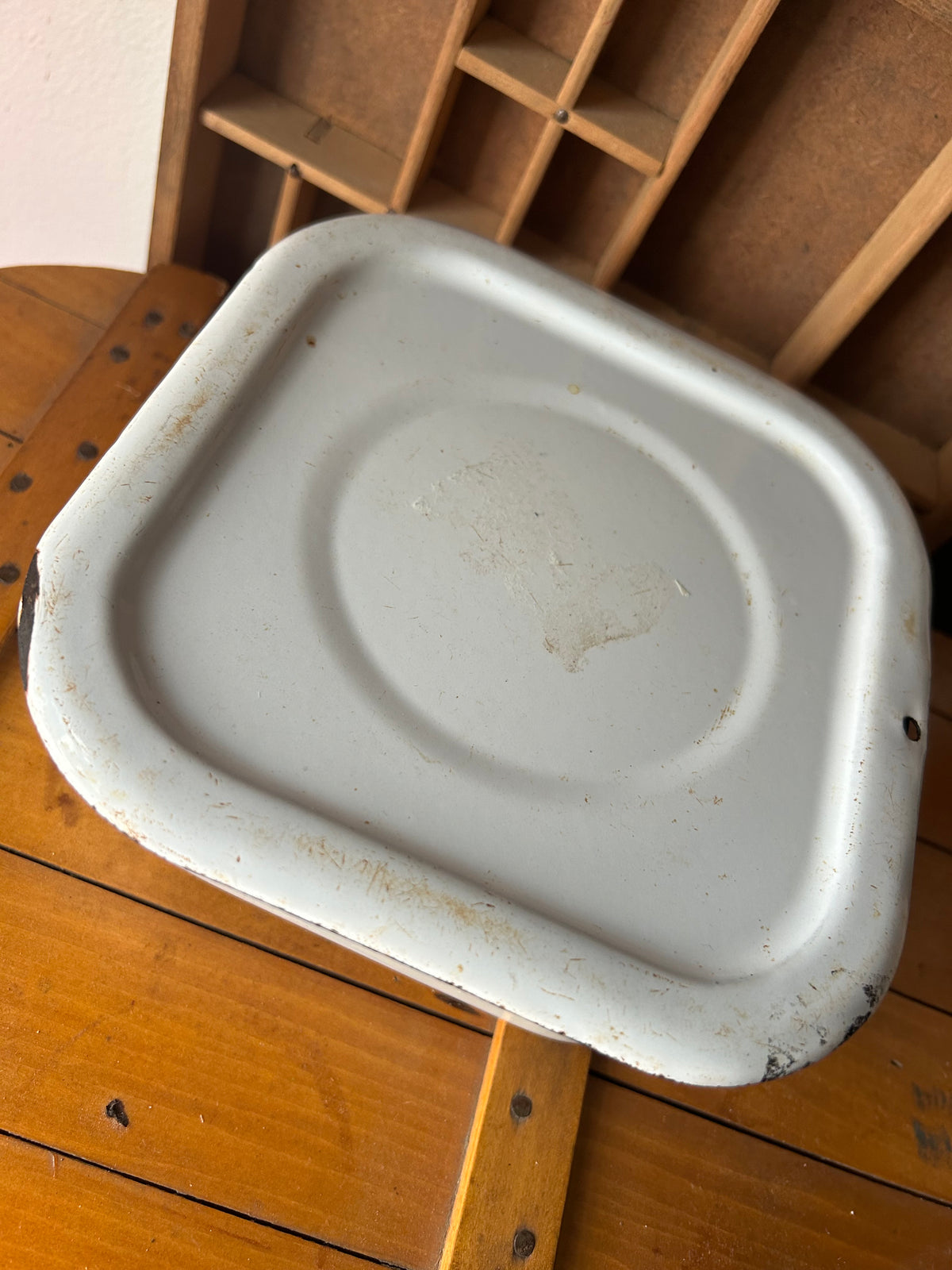 Vintage Enamel Pan w/Lid