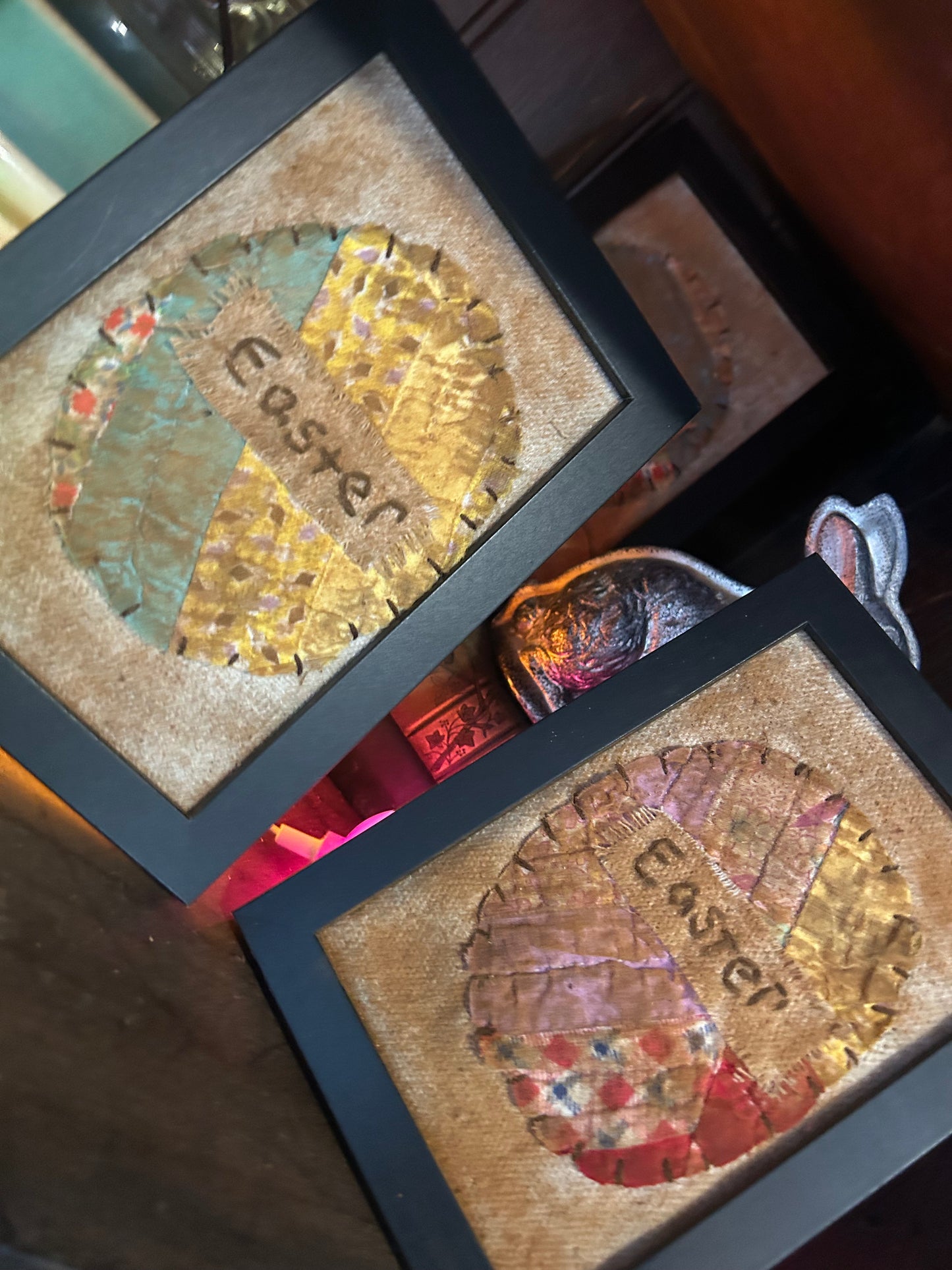 Primitive Easter Quilted Handmade Sampler