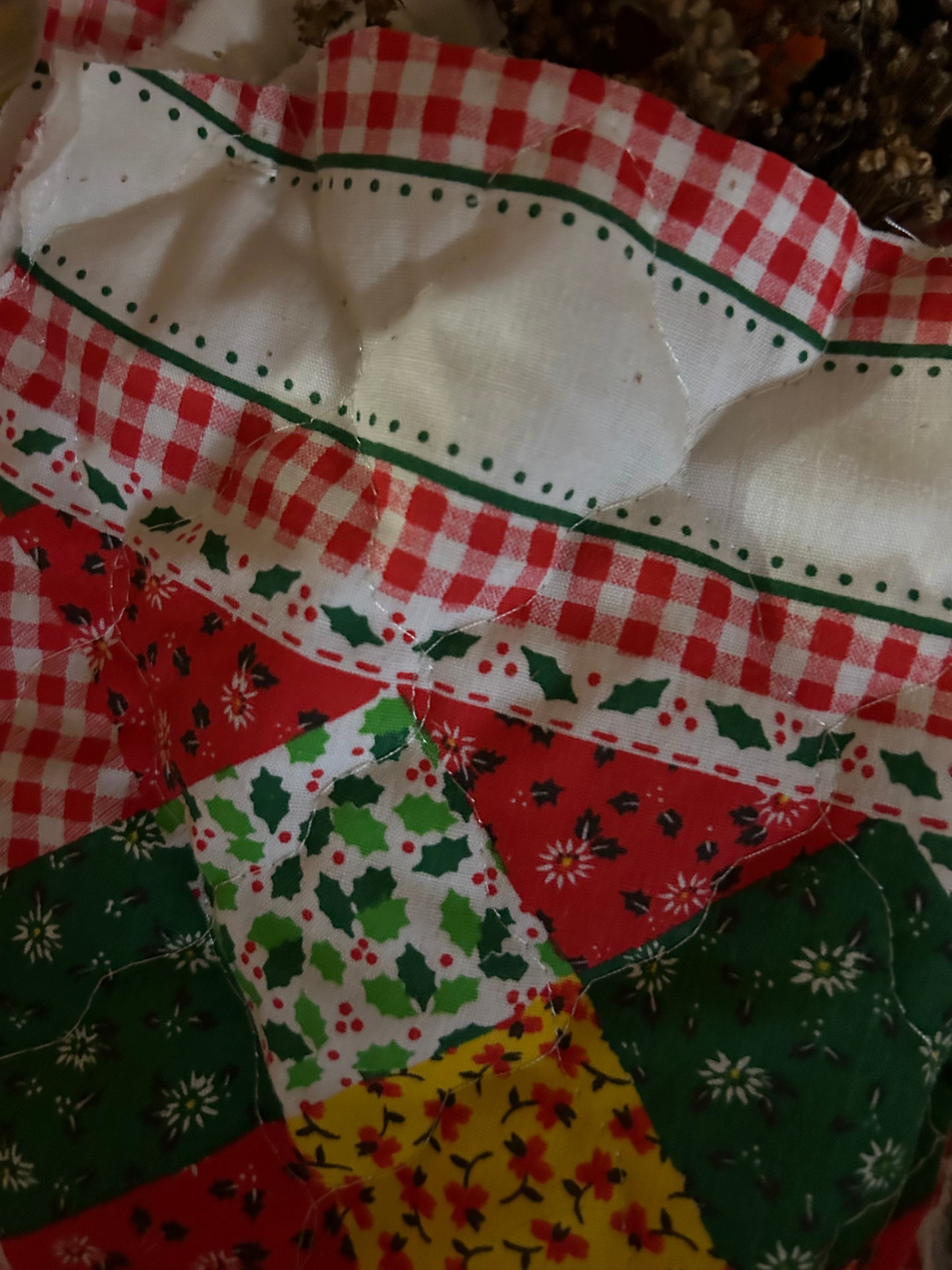 Vintage Handmade Quilted Stocking