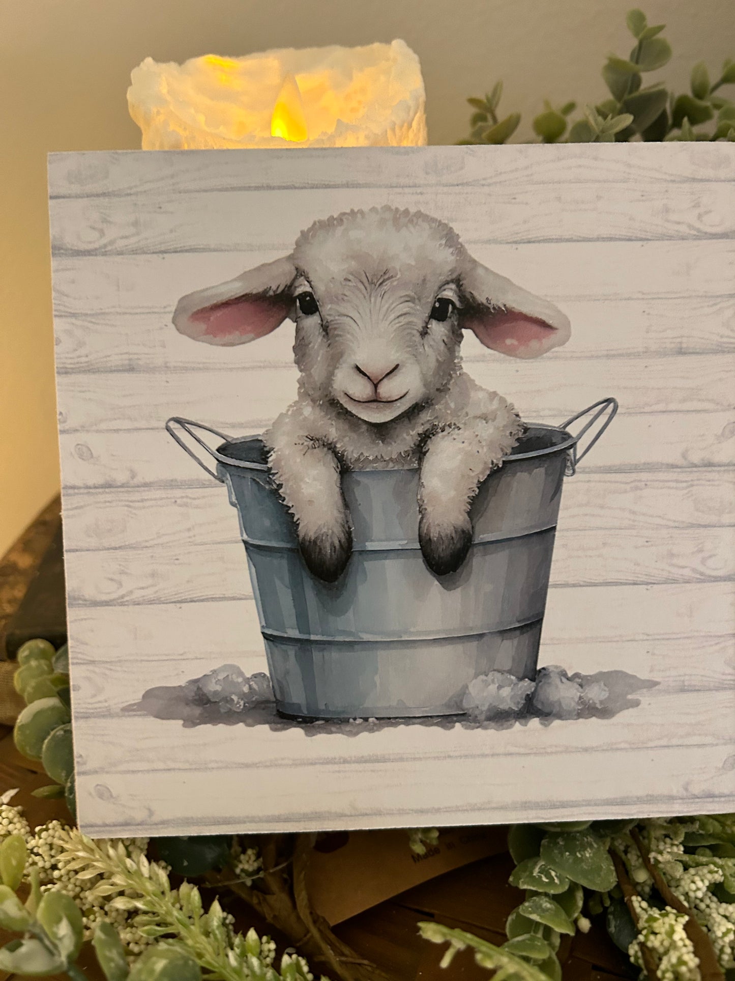 Sweet Sheep in pail print