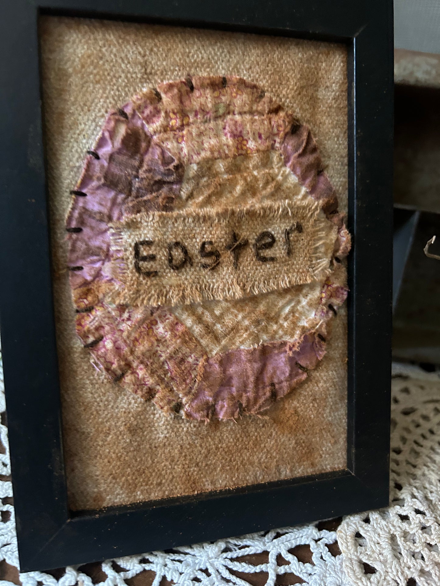 Primitive Easter Quilted Handmade Sampler