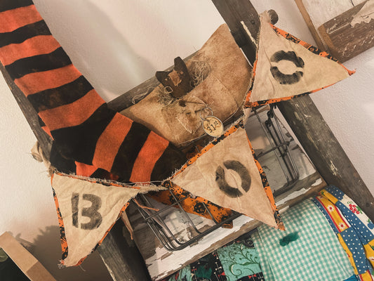 Handmade Primitive Boo Banner